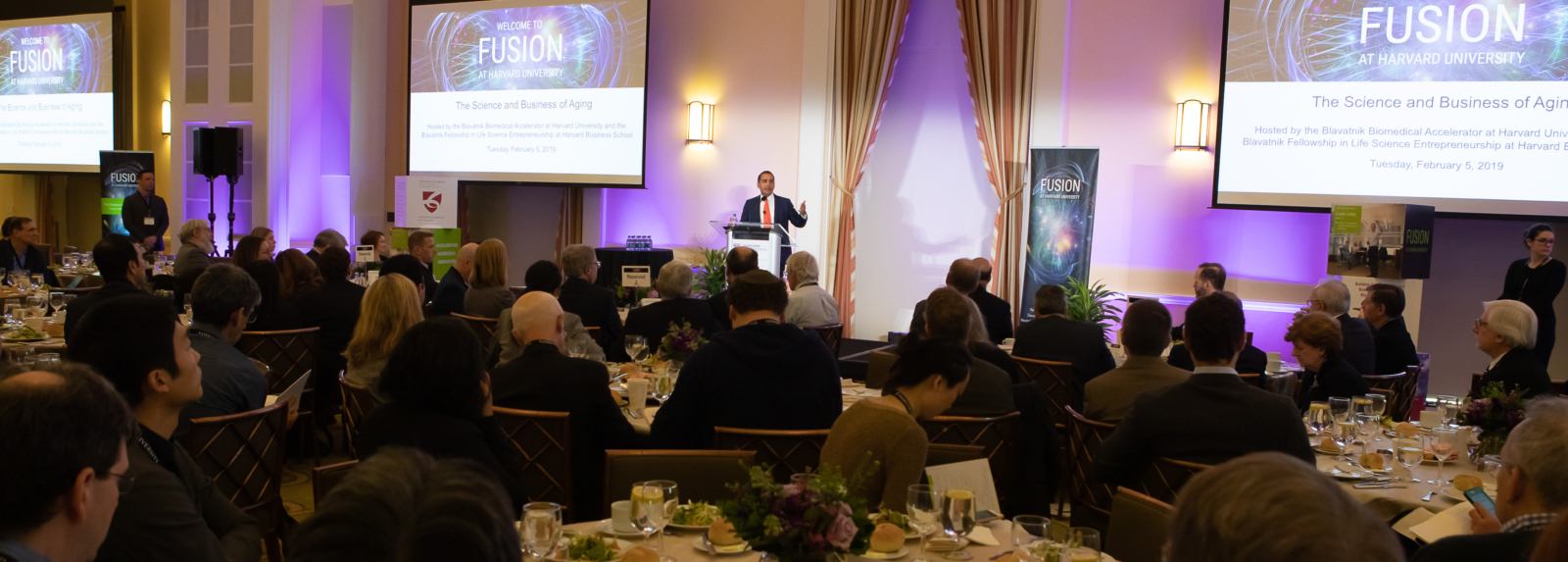 Harvard alumnus Sachin H. Jain speaks at the 2019 Fusion symposium. Image credit Russ Campbell.