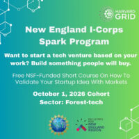 I Corps Spark Program Forest Tech Sector flyter - Image for Harvard Grid's New England I-Corps Spark Program (Forest Tech Sector)