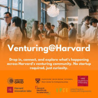 Venturing at harvard flyer - Image for Harvard Grid's Venturing@Harvard