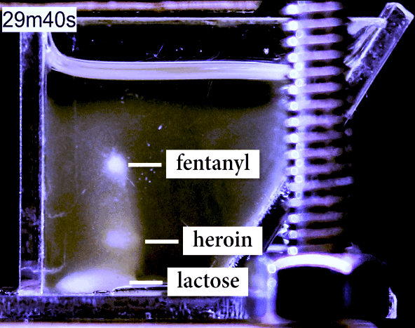 The MagLev device can separate unknown mixtures of drugs for identification. Image courtesy of the Whitesides Lab.