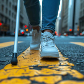 Blind cane stock - Image for A Smartphone Navigation App for People with Blindness and Low Vision