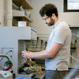 Jarad mason in lab - Image for Chemist’s fix for a stubborn biomanufacturing problem? Engineer the liquid, not the machine